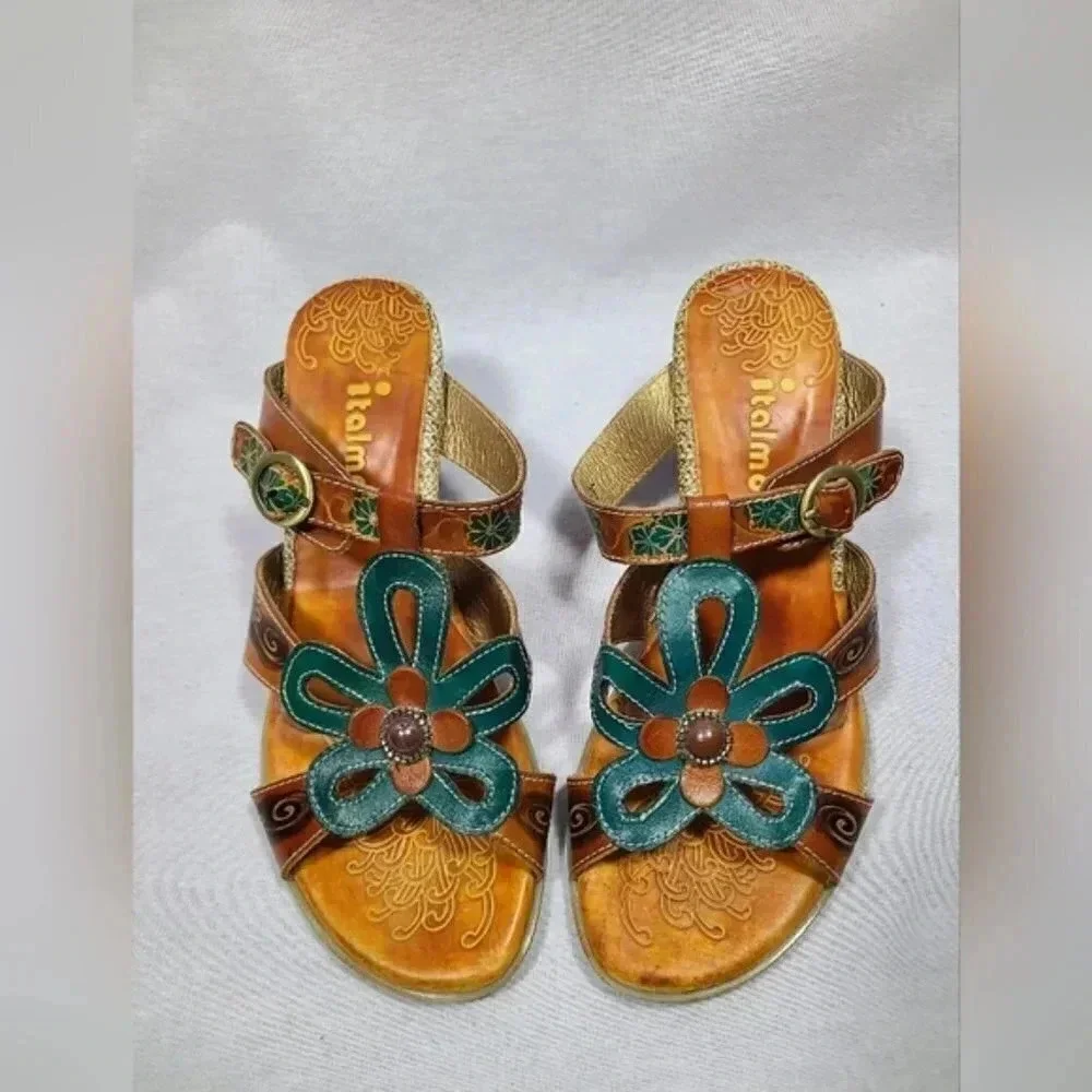 Italmoda designer leather heels - Size 37 European size = 6 womens US size - Picture 2 of 6